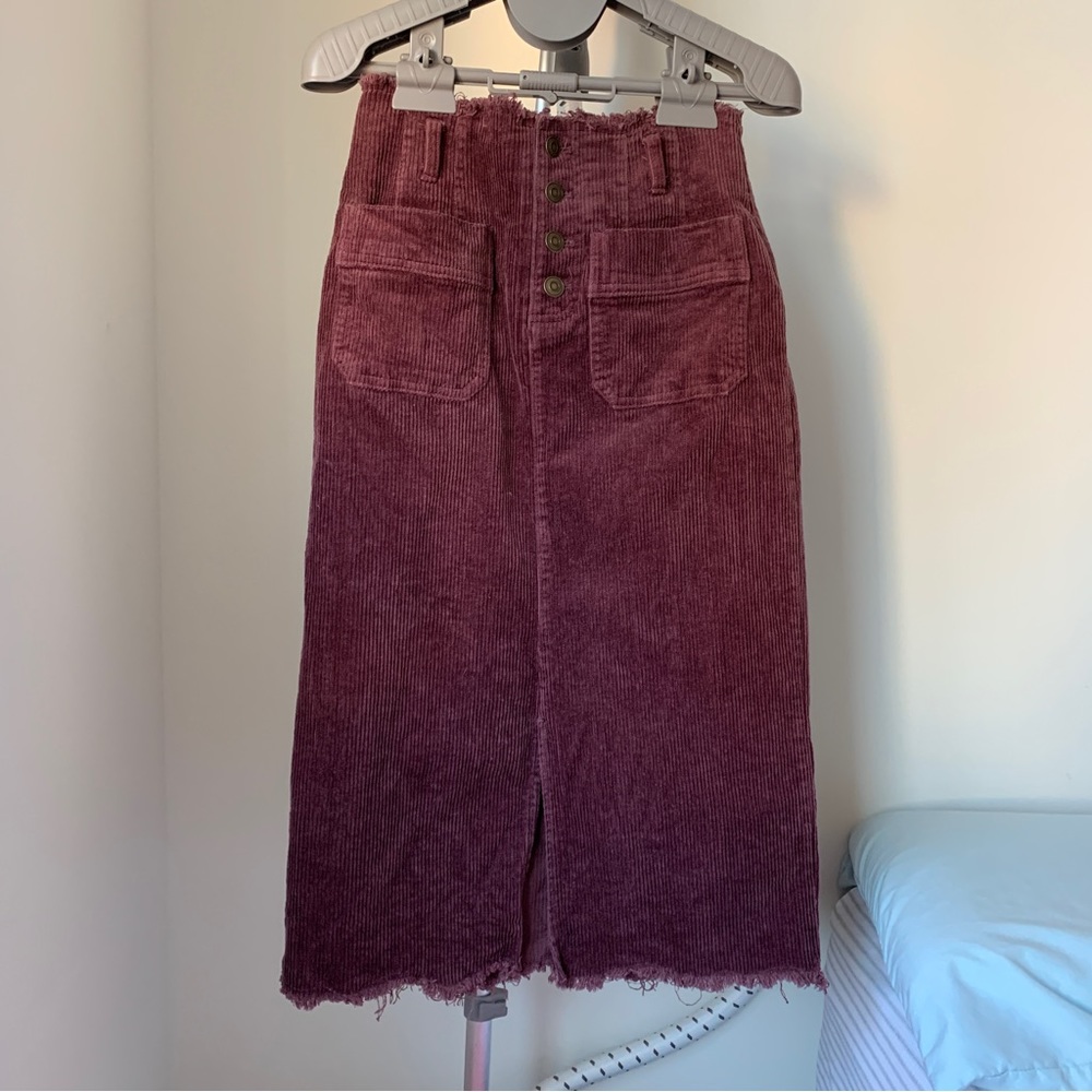 Corduroy pencil skirt